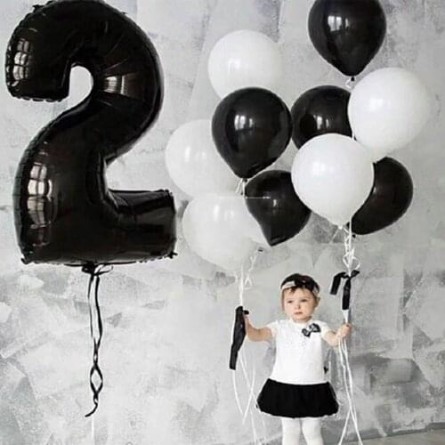 32/40 inch Black Number Balloons 0-9 Large Helium Balloon 18 21 26 30 40 50th Adult Birthday Party Decoration Baby Shower Balony