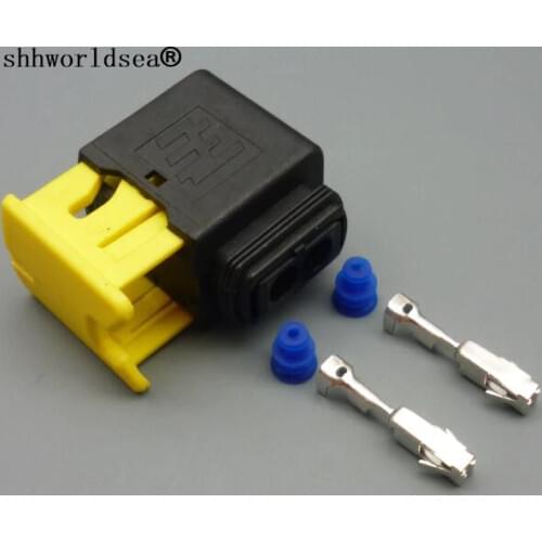 Shhworldsea 2/5/10/30/50/100sets 2 pin 3.5mm car waterproof connector auto wire harness connector plug 2-1418483-1