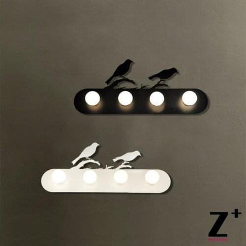 Modern Style Bird Animal Wall lamp Wall Sconce 4 Light Black and white free Shipping