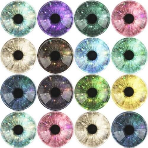 Glass Cabochon Mixed 6 Style Eyes Dragon EyesRound Flatback Camo Cabochon Domed DIY Jewelry Charm Photo Pendant Base Setting