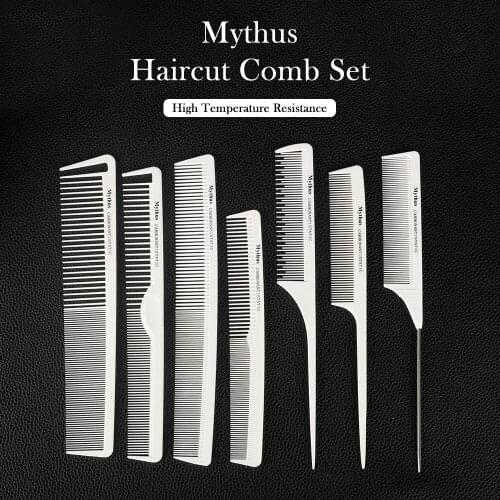 Mythus Hair Cutting Carbon Comb Durable Anti Static Styling Tools Barber Stylist Rat Tail Comb Hairdressing Comb For Hair Care