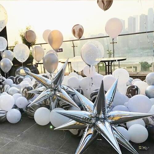 12pcs Explosion Star Balloons Birthday Party Opening Ceremony Wedding Decoration Water Drop Cone Foil Balloon Party Supplies