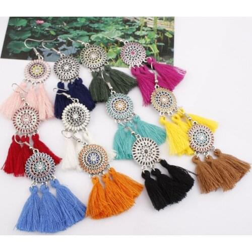 Hot Promotion Womens Earring Exaggerate Sun Flower Long Tassel Earrings For Women Jewelry Female Earring Pendientes Brincos