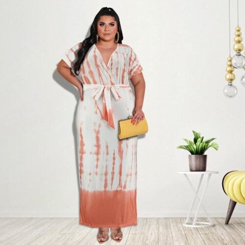 European and American Womens Plus Size Womens 2021 Summer New Positioning Printing Dress