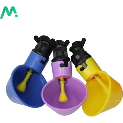 10Pcs Chicken Drinking Cup Automatic Bird Coop Feeder Plastic Poultry Livestock Water Drinking Bowl Easy Installation With Screw
