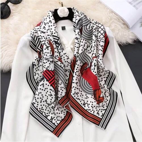 2019 new arrival fashion elegant brand horse pattern 100% silk scarf 90*90 cm square shawl twill wrap for women free shipping