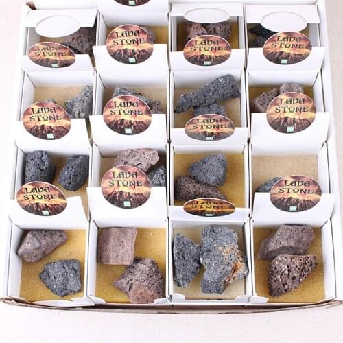32 Boxes/set Natural Volcanic Minerals Mineral Rocks Volcanic Stone Specimen Geological Teaching Materials Mixed Ore Specimen