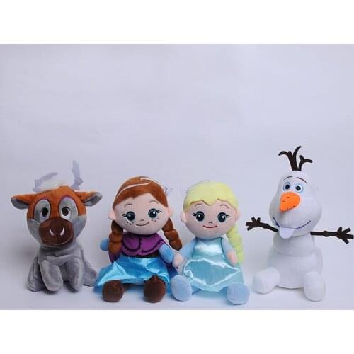 4 pcs Disney cartoon plush toys baby girls Frozen 2 elsa Anna olaf plush doll toy dolls boys gifts sets