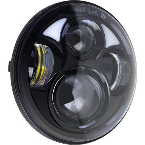 5.75 Inch Black Retro Motorcycle LED Headlight Waterproof Front Lamp For Dyna Sportster