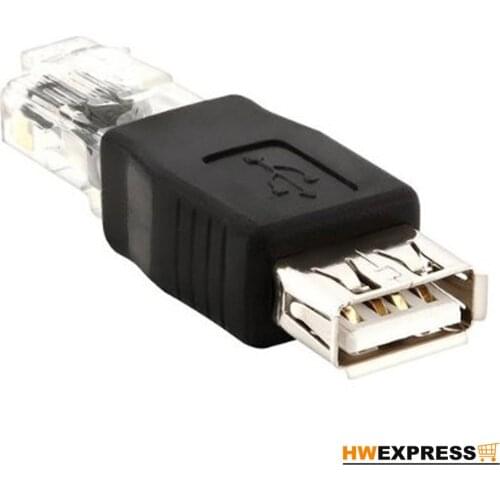 USB Type A to RJ45 Adapter F/M, Black