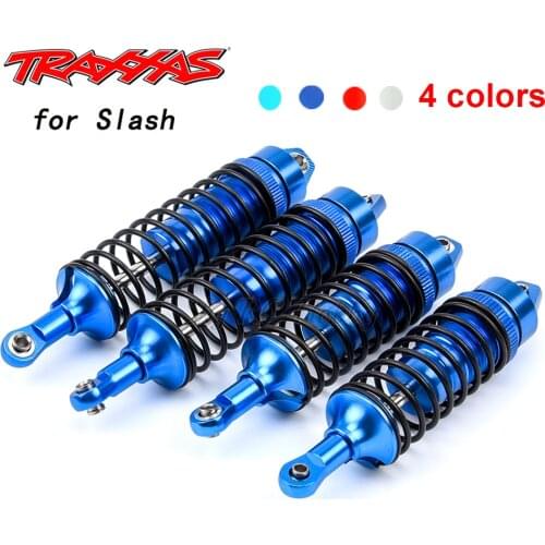 Aluminium Alloy Shock Absorber Assembled Full Metal Big Bore Shocks Front & Rear for Traxxas 1/10 Slash 4x4 RC Car Truck Parts