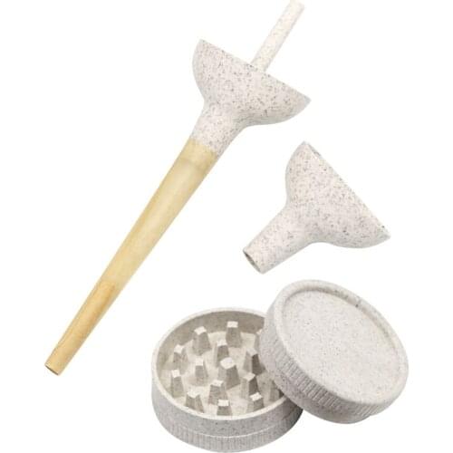 Biodegradable PE Smoking Set 40 MM Grinder With Tobacco Weed Filler Funnel Dropper Shovel Perfect Matching Cigarette Accessories