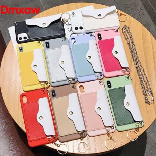 Wallet Card Case For OPPO A94 A95 A93 A55 A74 5G A74 A54 4G Realme C21 C20 8 Pro Q3 Reno 5Z 5f 5 Lite Pro Case Metal Chain Cover