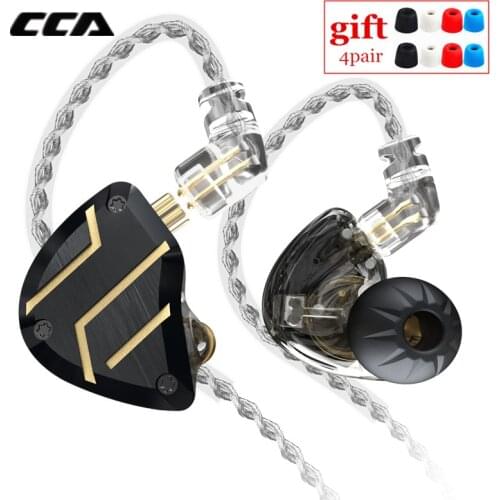 CCA C10 PRO 4BA 1DD Hybrid In Ear Earphones Metal HIFI Monitor Headsets Noise Cancelling Sports Running Earphones CA16\C12\ZSX