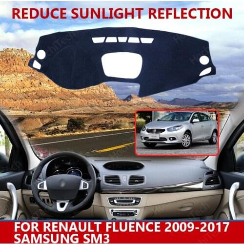 For Renault Fluence 2009-2017 Samsung SM3 Right Left Hand Drive Good Polyester Material Anti Light Car Dashboard Cover Mat