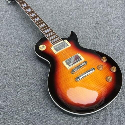 Sun Color Tiger Veneer Electric Guitar, Mahogany Standard Guitar with H Closed Pickup