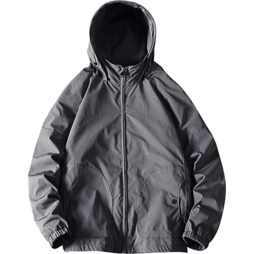 Fad Spring Mens Bomber Jackets Casual Male Outwear Windbreaker Jacket Mens Hooded Baseball Coats LBZ191