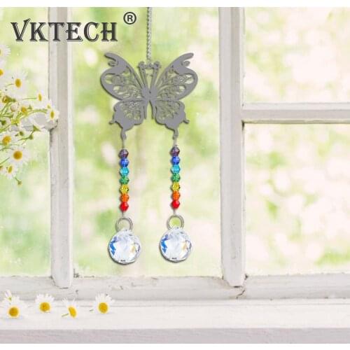 Crystal Pendant Colorful Bead Hanging Drop Ornament for Outdoor Indoor Garden Window Wedding Chandelier Decoration
