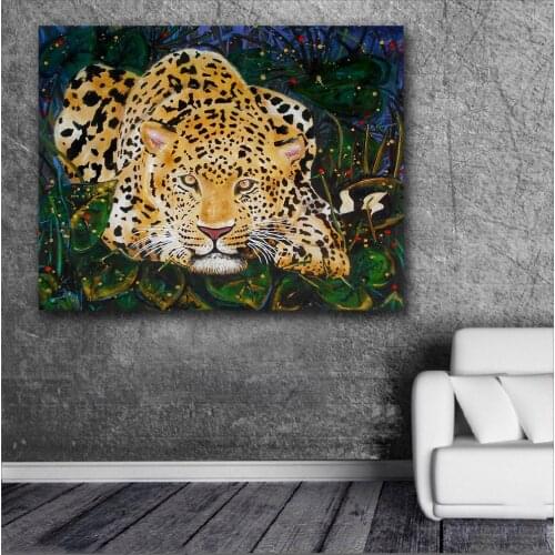 Large size Printing Oil Painting Resting Cheetah wall art canvas prints pictures for living room and bedroom No Frame