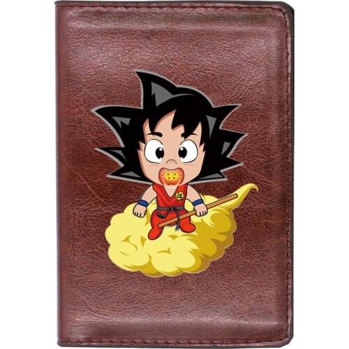 Classic Cute Goku Baby Brown Travel Passport Cover ID Credit Card Holder Case