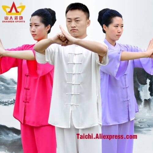 Taichi wear short sleeved summer cotton suit Taijiquan practice martial Uniforme Kung Fu Kungfu Clothing Wushu-clothing