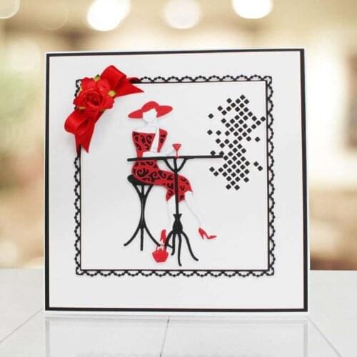 KSCRAFT Sitting Lady Metal Cutting Dies Stencils for DIY Scrapbooking Stamp/photo album Decorative Embossing DIY Paper Cards