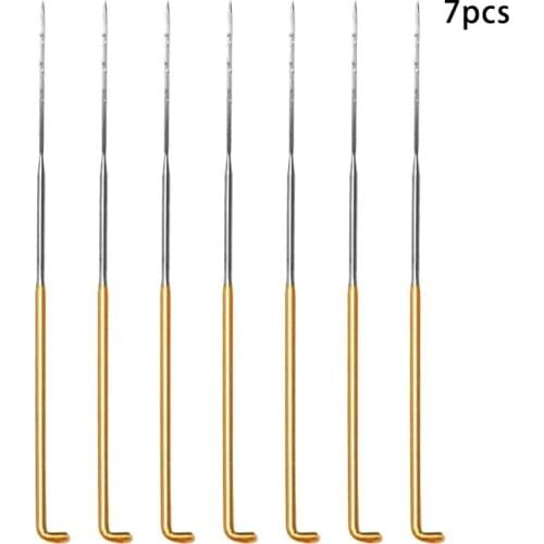 LMDZ 7 Pcs Gold Felting Needles, Wool Felting Supplies Felting Needles Kit Needle Felting Tool with Plastic Box for Doll Making