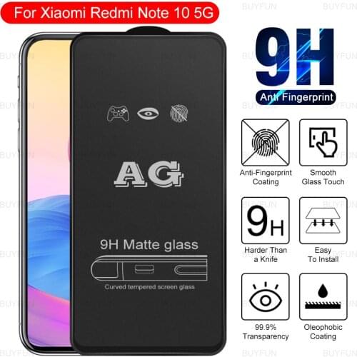 Frosted Anti-fingerprint Tempered Glass For Xiaomi Redmi Note 10 5G matte front Screen Protector for redmi note 10 pro note 10s