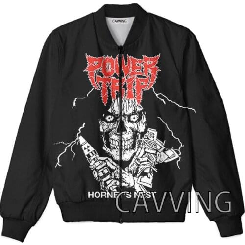 CAVVING 3D Printed POWER TRIP Band Zipper Bomber Jackets Men Overcoat Mens Coat Zip Up Jackets for Women/Men