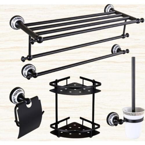 Free shipping brass ORB finished Bathroom Accessories Set,Robe hook,Paper Holder,Towel Bar,Gold bathroom sets