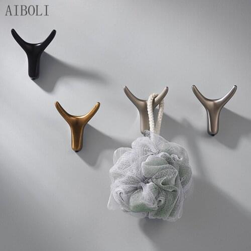 Luxury Horn Shape Wall Hanging Hook Clothes Hat Scarf Key Coat Hanger Wall Decoration Creative Hook Easy To Install