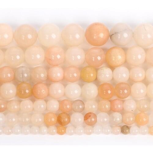 Natural Stone Pink Aventurine Chalcedony Charm Round Loose Beads For Jewelry Making Needlework Bracelet Diy Strand 4-12 MM