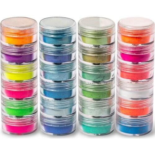 6Pcs Grade Pearlescent Mica Powder Epoxy Resin mold material for DIY Pearl Pigment Dye UV Resin Epoxy Colour Jewelry Making