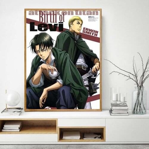Attack on Titan Posters and Prints Classic Japanese Anime Canvas Painting Levi Jaeger Wall Art Pictures for Living Room Decor