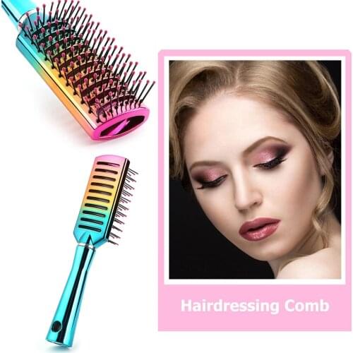 Portable Curved Anti-Static Hair Massage Comb Hair Styling Brush for Home Salon Anti-static Hairdressing Combs