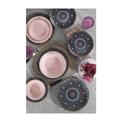 Fabulous Stylish 6 Persons 24 PCS Porcelain Nonremovable Pattern Turkish Made Dinnerware Set