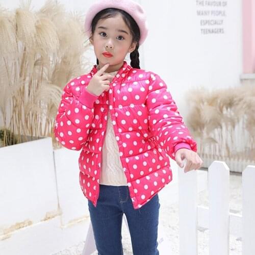 6-12Year Teenage Girls Clothes Winter Thickened Warm Coat Fashion Polka Dots Cotton Padded Jackets Childrens Quality Clothing