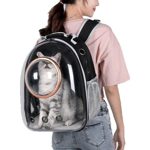 Dog Cat Carrier Bag Portable Breathable Space Capsule Astronaut Travel Bag Transparent Outdoor Small Cat Carrier Pet Backpack