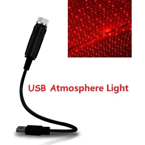 LED Car Roof Star Night Light Projector Atmosphere Galaxy Lamp USB Decorative Lamp Adjustable Multiple Lighting Effects
