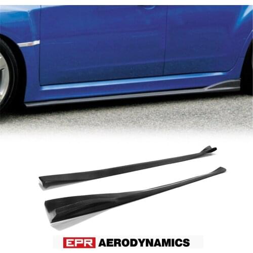 For Subaru Impreza GRB Hatch Carbon Fiber CS Style Side Skirt Extension Glossy Finish Door Splitter Lip Fibre Kit