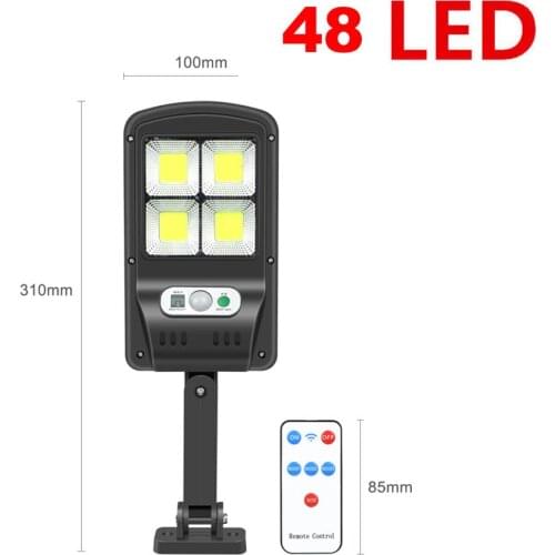 Remote 48 LEDs PIR motion sensor Solar Street light 3 mode Outdoor solar wall lamp Waterproof Energy garden floodlight w bracket