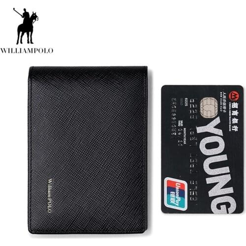 Williampolo mens wallet mens real leather drivers license holster mens ultra-thin motor vehicle driving card holder portfel
