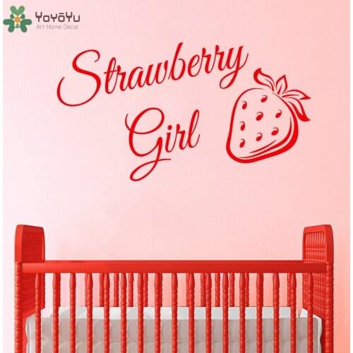 YOYOYU Girls Bedroom Wall Stickers Quotes Strawberry Girl Kids Nursery Room Wall Decal Removable Vinyl Home Interior Decor SY472