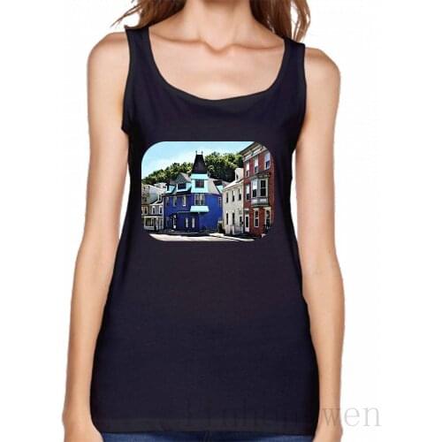 Jim Thorpe Pa Street With Blue Building Tank Top Spring Autumn Leisure S-2xl Novelty Cute Tops Tees Ladies Knitted Vest