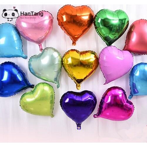 10pcs 25cm Romantic Heart Shape Foil Balloon Baby Shower Childrens Birthday Party Wedding Decor Supplies Kids Balloons Globos7Z