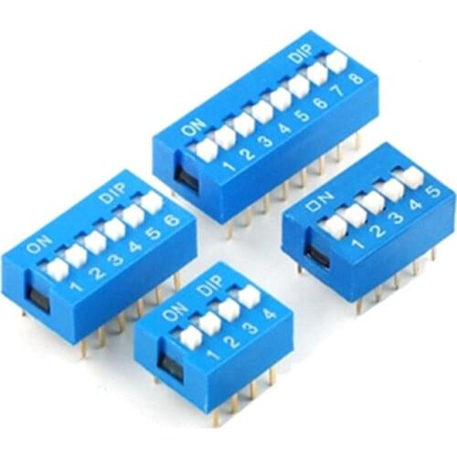 10pcs Slide Type DIP Switch Module 1 2 3 4 5 6 7 8 PIN 2.54mm Position Way DIP Blue Pitch Blue Snap Switch Dial Switch