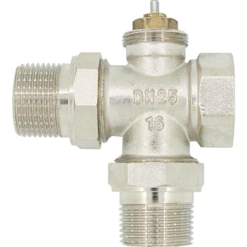 1 inch bass 3 way radiator valve regulating radiator regulator dn25 for thermostatic radiator valve actuator head