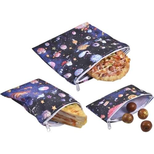 3PCS Reusable Snack Bag For Fruit Sandwich Bread Waterproof Reusable Produce Bag Dishwasher Lunch Bag For Camping Travel Hiking