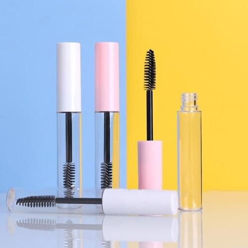 5pcs 10ml Plastic Mascara Tubes Empty Eyelash Cream Refillable Bottle DIY Mascara Container With Silver Cap Cosmetic Container