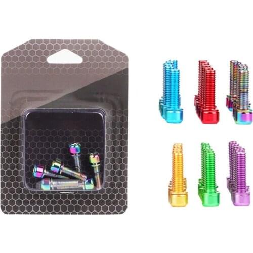 6PCS Mountain Bicycle Handlebar Screws M5 *18MM Road Fixed Gear Stem Riser Bolts Colorful Stainless Steel Riser Screw In Bolts